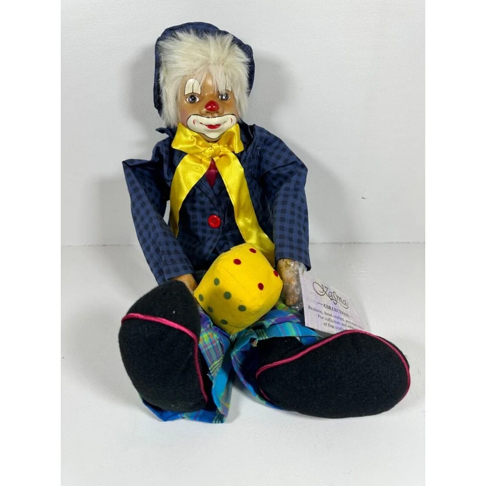 German Kasma Vintage Porcelain Face & Hands Clown‎ Doll with Dice Gambler 17